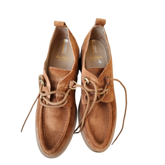 Sam Edelman Monna lace-up lug sole loafers in Frontier Brown suede. Size 9 Men's - Picture 2 of 11